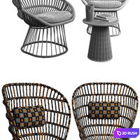 Kettal Cala armchair metal feet 3D Model Vray