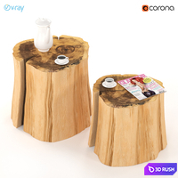 Two tables of stumps 3D Model Vray, Corona