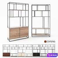 COSMORELAX shelving | Makella, Makella New | Black 3D Model Corona
