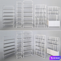Shelving set 3D Model Corona