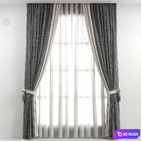 Curtain 3D Model Vray, Corona