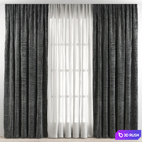 Curtain 3D Model Vray, Corona