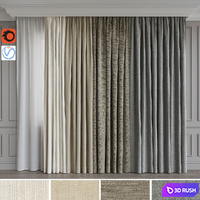 A set of curtains 4 3D Model Vray, Corona