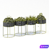 Plant box round 3D Model Vray, Corona