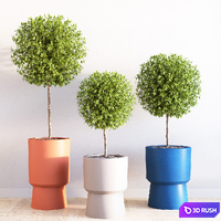 Bishop pedestal planters 3D Model Corona