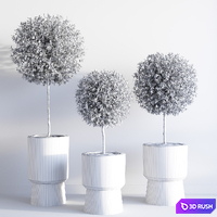 Bishop pedestal planters 3D Model Corona