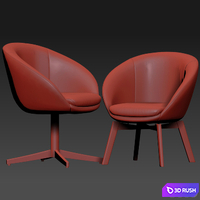 Minotti Russell Little Lounge Chair Set 02 3D Model Vray, Corona