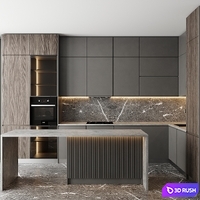 Kitchen set 4 3D Model Corona