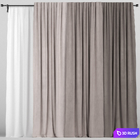 Curtains 3D Model Vray, Corona