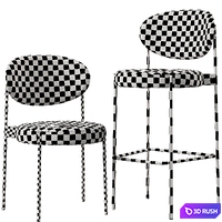 Verpan SERIES 430 chair &amp; barstool 2-in-1 3D Model Corona