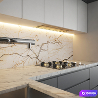 Kitchen 024 3D Model Vray, Corona