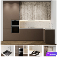 Modern Kitchen 16 3D Model Vray, Corona
