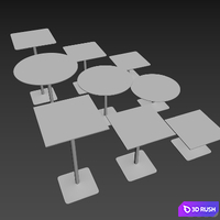 Enea iron table 3D Model Vray, Corona