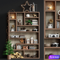 Contemporary shelving 2 3D Model Vray, Corona