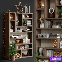 Contemporary shelving 2 3D Model Vray, Corona