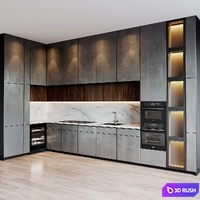 Kitchen modern 31 3D Model Vray, Corona