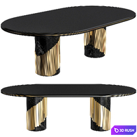Littus Oval Dining Table 3D Model Vray