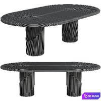 Littus Oval Dining Table 3D Model Vray