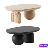 Sonali Oval Coffee Table by Anthropologie 3D Model Corona