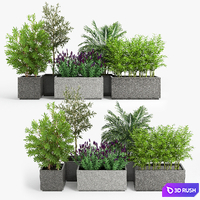 Playa rectangle gray planter 3D Model Corona