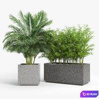 Playa rectangle gray planter 3D Model Corona