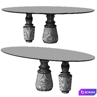 Boca Do Lobo - PIETRA OVAL NERO MARQUINA - dining table 3D Model Vray, Corona
