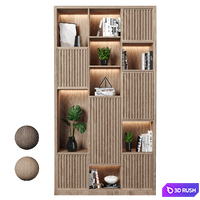 Rack and Bookcase 34 3D Model Vray, Corona