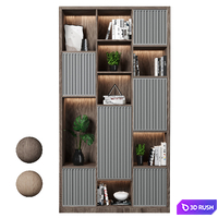 Rack and Bookcase 34 3D Model Vray, Corona