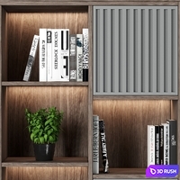 Rack and Bookcase 34 3D Model Vray, Corona