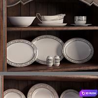 Hooker Furniture Bookcase / Service Louise Platinum 3D Model Vray
