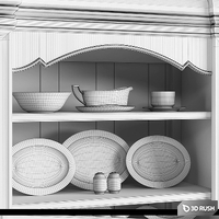 Hooker Furniture Bookcase / Service Louise Platinum 3D Model Vray