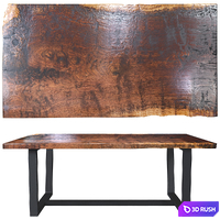 Wooden table slab 3D Model Vray