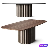 Bonaldo Dorian Wooden Dining Table 3D Model Vray, Corona