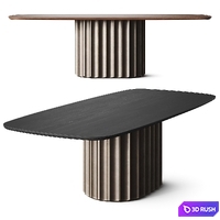 Bonaldo Dorian Wooden Dining Table 3D Model Vray, Corona