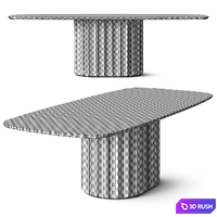 Bonaldo Dorian Wooden Dining Table 3D Model Vray, Corona