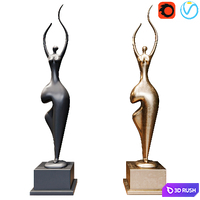 Sculpture woman 3D Model Vray, Corona