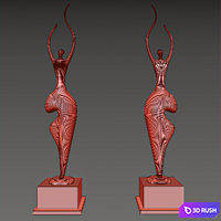 Sculpture woman 3D Model Vray, Corona