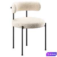 CB2 Inesse Boucle Ivory Dining Chair 3D Model Corona