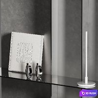 Metallic shelf with wave decor 011 3D Model Corona