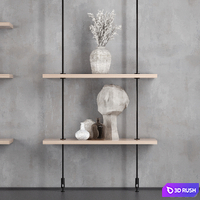 Rack - Shelf 02 - Minimal Shelves With Decorative Objects 3D Model Vray, Corona