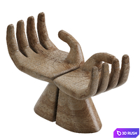 Wood Carved Buddha Hand Accent Piece 3D Model Corona