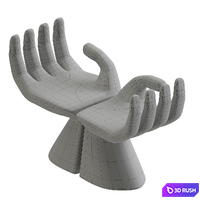 Wood Carved Buddha Hand Accent Piece 3D Model Corona