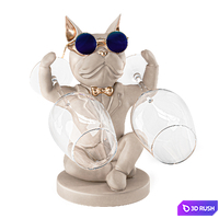 Glass holder in the shape of a French bulldog 3D Model Vray, Corona