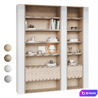 Shelf NG10 with decor 3D Model Vray, Corona