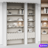 Shelf NG10 with decor 3D Model Vray, Corona