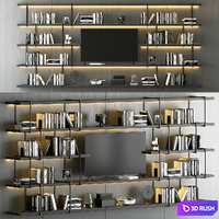 Shelves Decorative - Rack Set 1 3D Model Vray, Corona