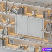 Shelves Decorative - Rack Set 1 3D Model Vray, Corona