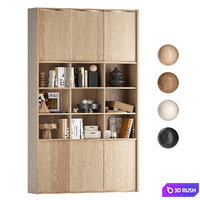 Rack with decorative objects and books 01 3D Model Corona