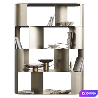 Cattelan Italia Fulham Bookcase with Decorative 3D Model Vray, Corona