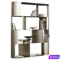 Cattelan Italia Fulham Bookcase with Decorative 3D Model Vray, Corona